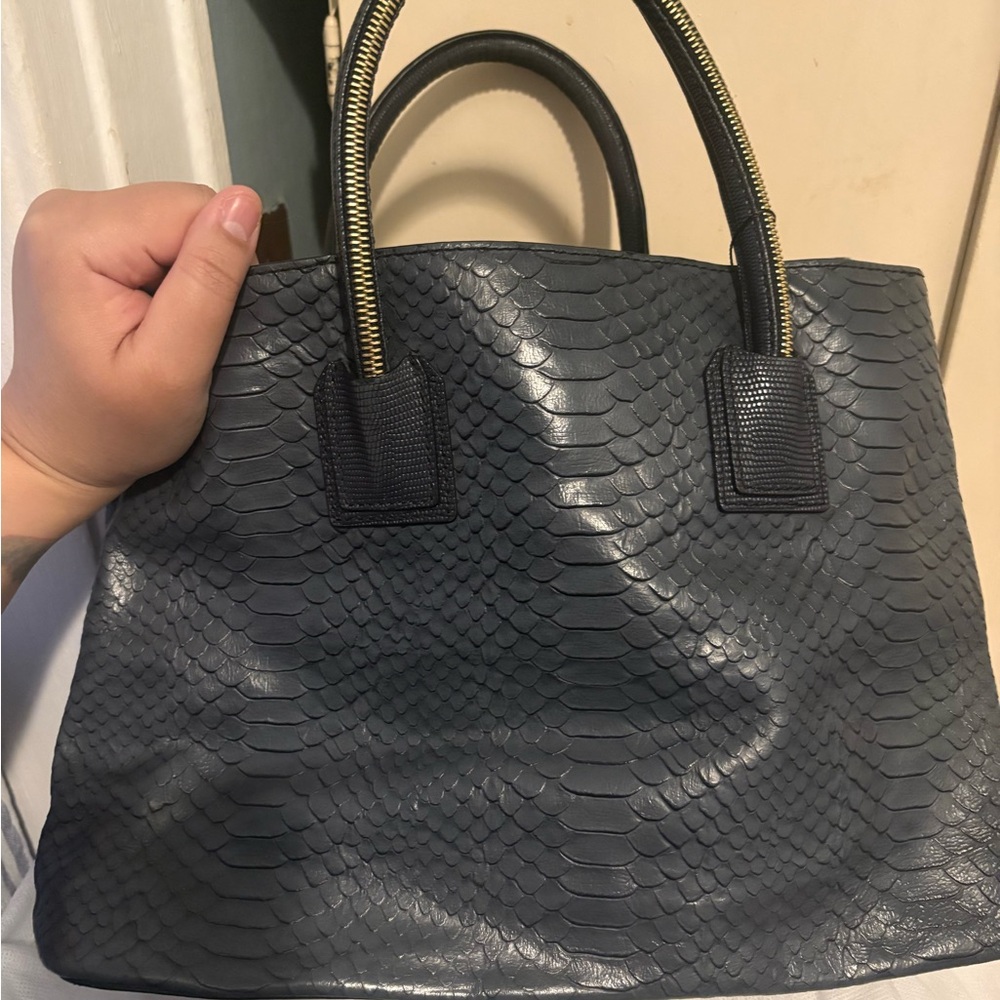 Milly Black Textured Tote Bag